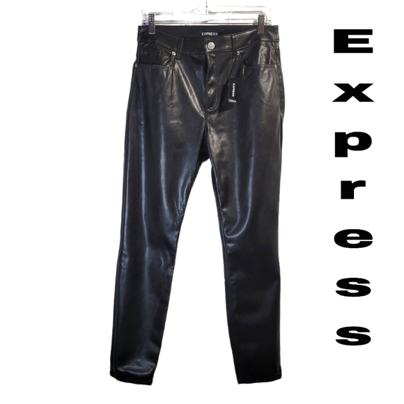 New Express skinny leather jeans, inside super soft, stretchy, size 8R (regular) - Picture 1 of 6